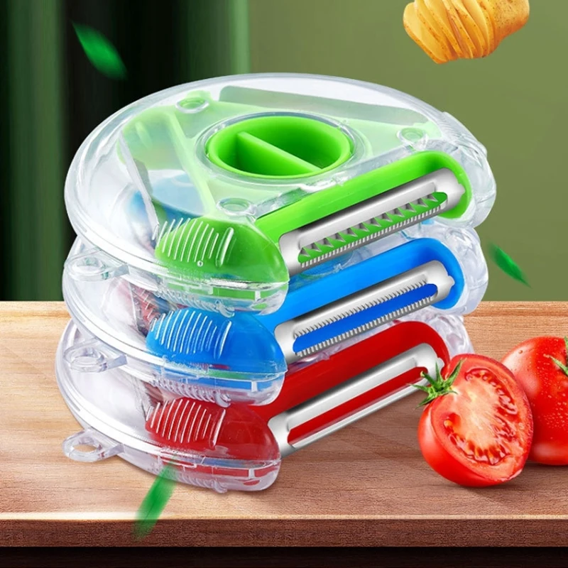 

Magic Trio Peeler Set Slicer Stainless Steel Peeler Shredder Julienne Cutter Multi Peel Blade Zesters Grater Kitchen Tool