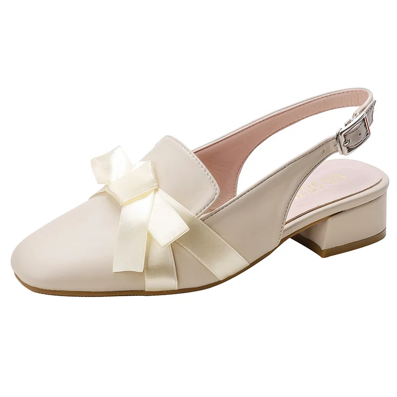 

2020 Summer Shoes Women High Heels Butterfly Knot Fashion Brand Women Pumps Sweet Ladies Shoes Soft Low Heel 4cm A2336