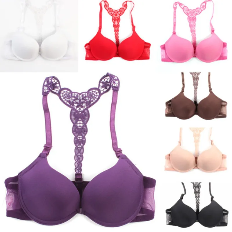Женский бюстгальтер с застежкой спереди сексуальное кружевное нижнее белье
