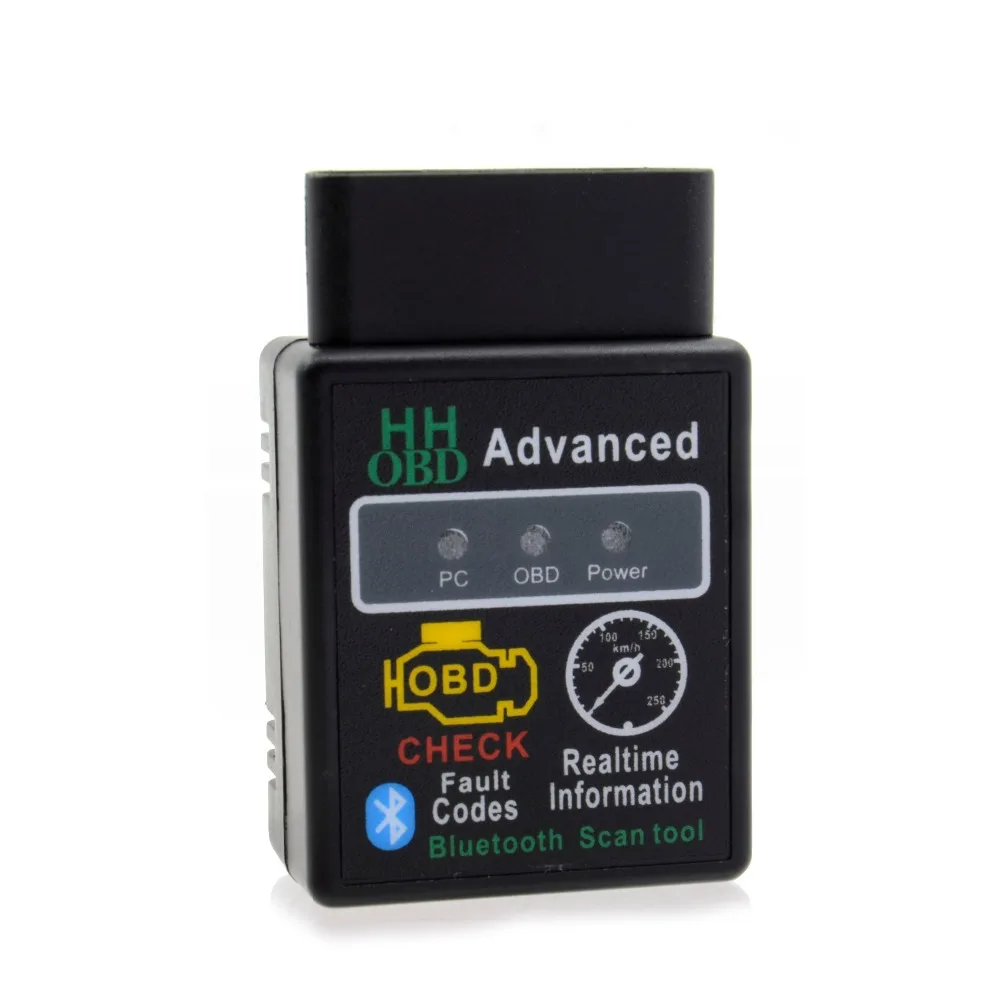 HH OBD расширенный мини ELM327 v2.1 черный Bluetooth OBD2 автомобильный беспроводной адаптер сканер инструмент