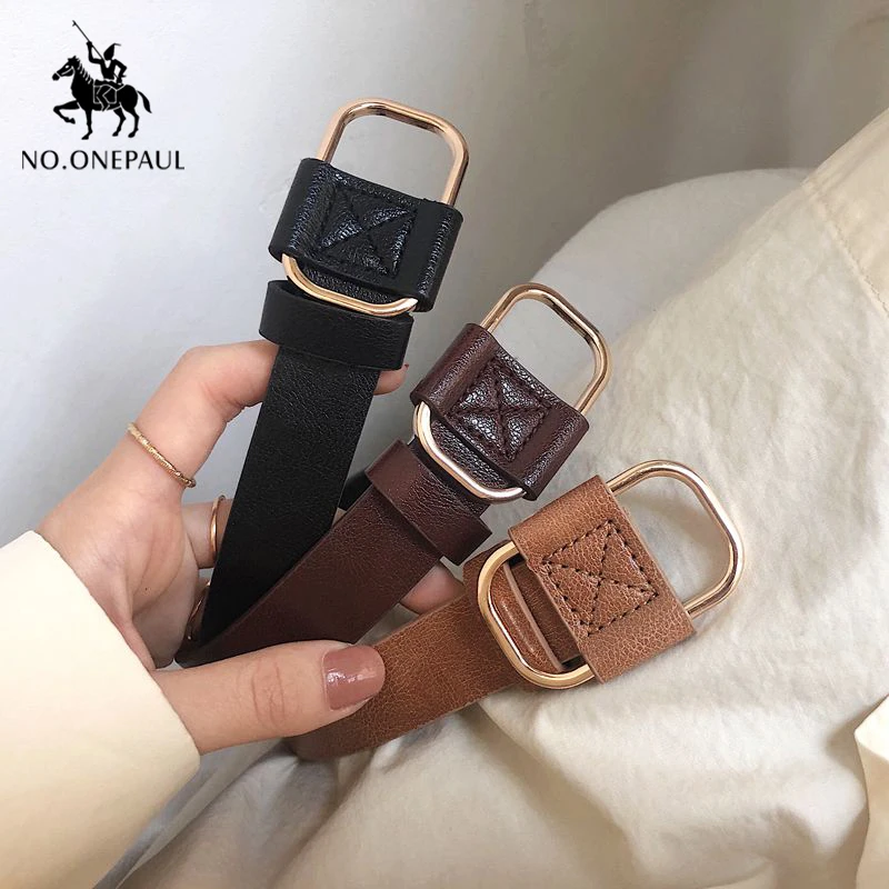 

HOT New fashion designer design ladies luxury brand belt authentic leather ladies trend retro punk student youth belts