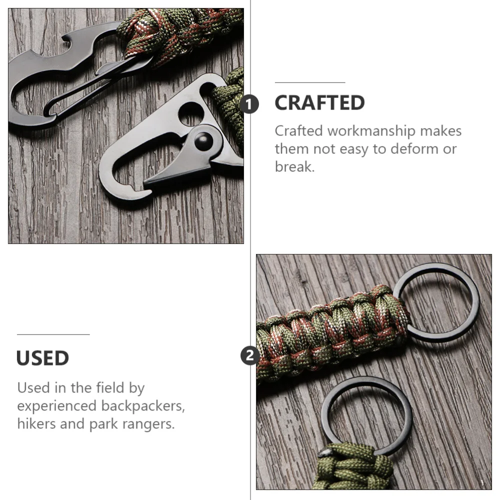 

4Pcs Carabiner Keychains Paracord Keychains Portable Carabiner for Outdoor