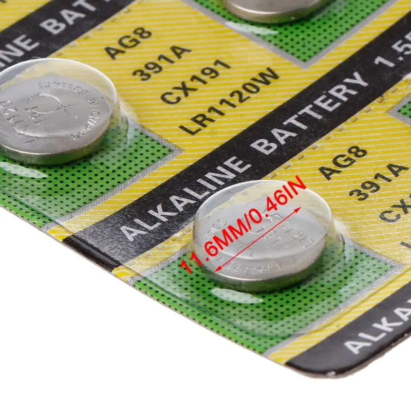 Factory Price 80PCS AG8 LR55 191 Alkaline Battery 1.55V LR1120 391 SR1120 Button Watch | Электроника