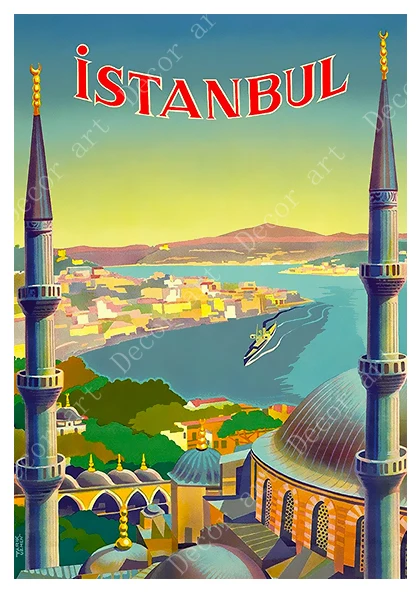 Турция поп-арт дорожная Картина на холсте винтажная настенная крафт-постеры с