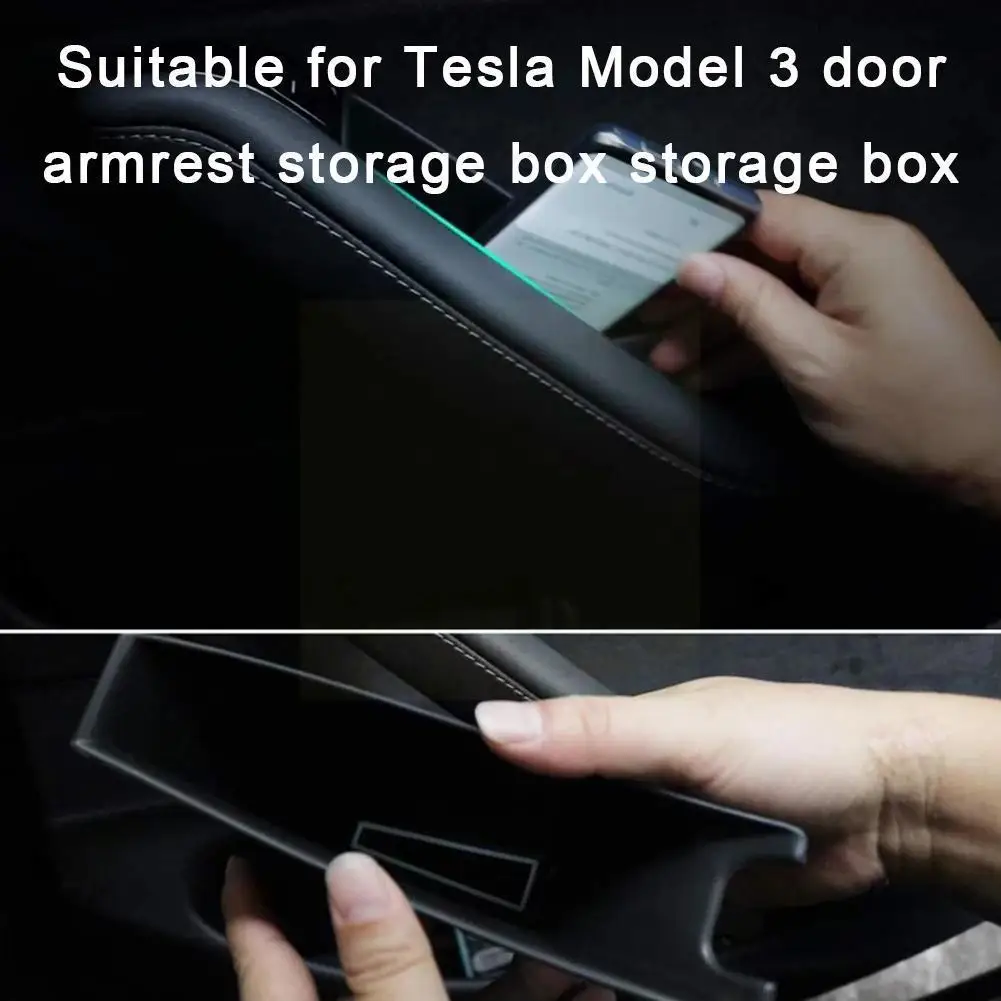 

Car Accessories for Tesla Model 3 2016-2021 Auto Door Handle Container Box Storage Armrest Box Side Tray Hidden Holder Orga I0Z5