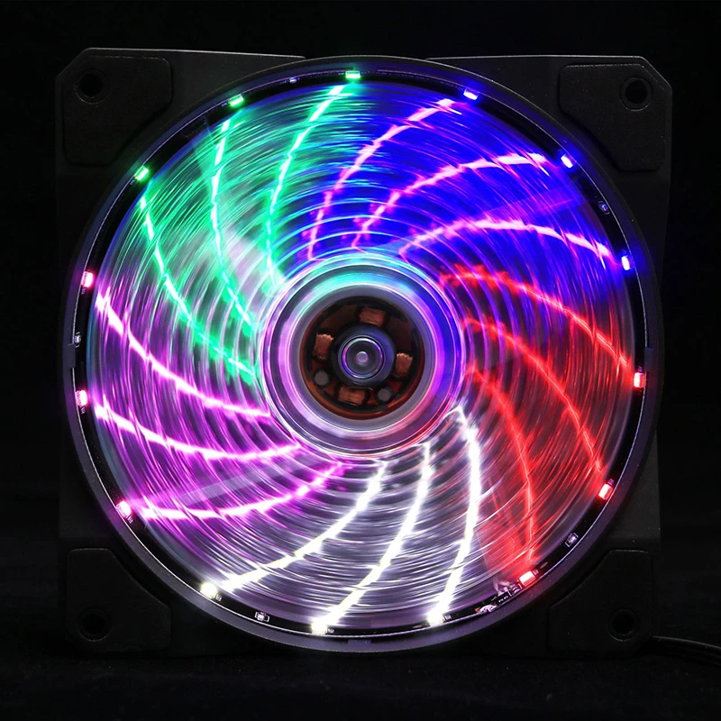 

120mm PC Computer Cooling Fan Ultra Silent 15 LEDs Case Fan Heatsink Cooler Radiator 12CM Fan 12V DC CPU Coolers