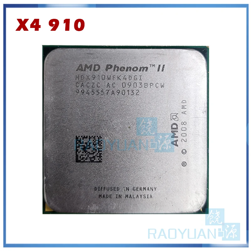 Процессор AMD Phenom II X4 910 четырехъядерный (2 6 ГГц/6 МБ/95 Вт/2000 ГГц) HDX910WFK4DGI разъем AM3|socket