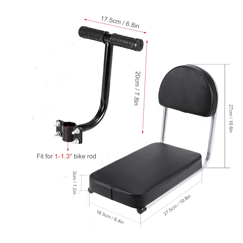 Handle Black Seat Велосипедное заднее сиденье велосипедное седло детское сиденье с задней спинкой MTB Велосипедное заднее седло из искусственной кожи подушка для велосипедных частей - Цвет: Handle Black Seat