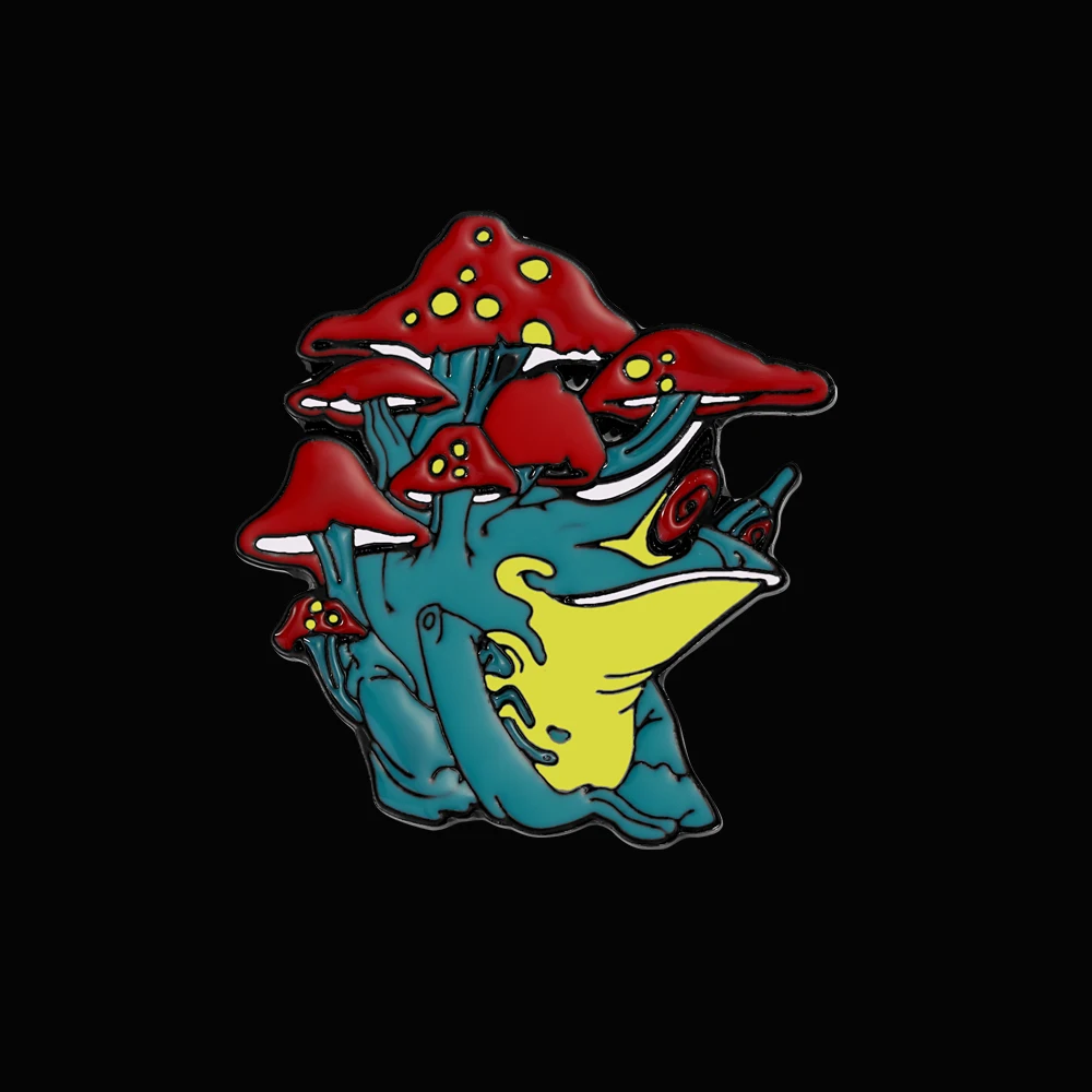 Брошь в виде гриба жабы эмалированная психоделическая забавная лягушка значок