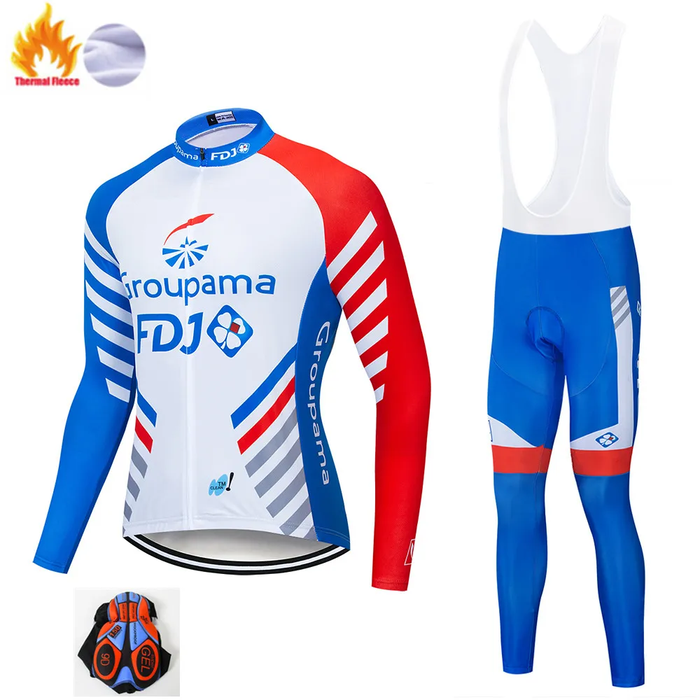Зимняя Термальная одежда для велоспорта FDJ Pro Team мужской комплект из Джерси с