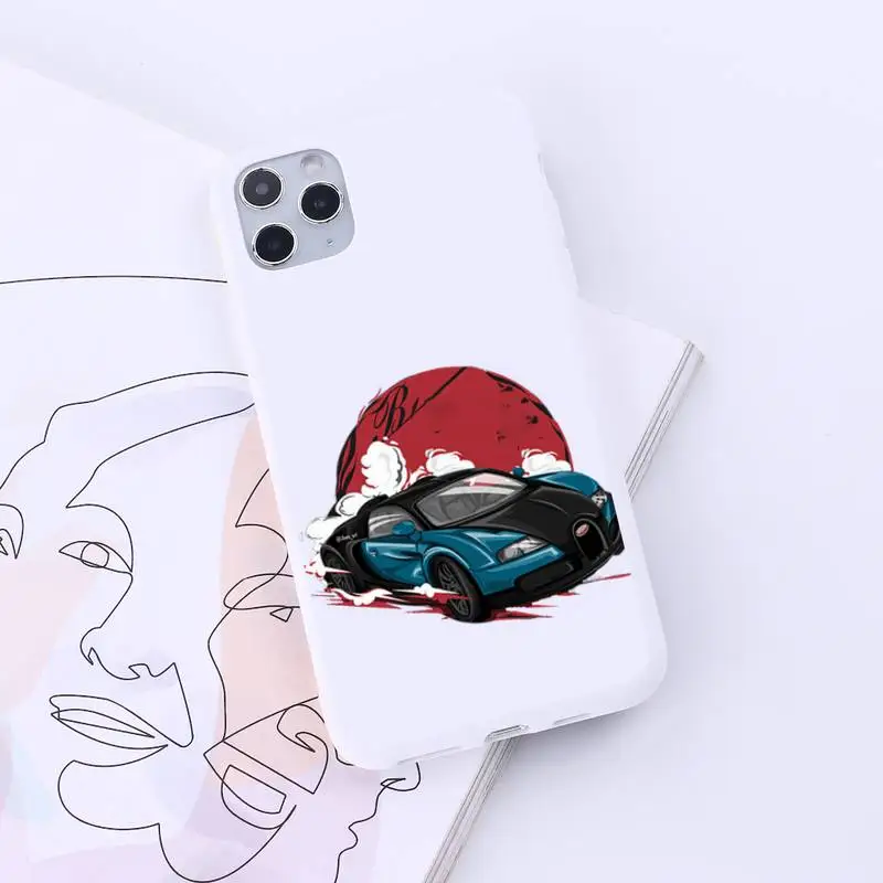

Cool Japan JDM Sports Car Comic Phone Case Candy Color for iPhone 6 7 8 11 12 s mini pro X XS XR MAX Plus