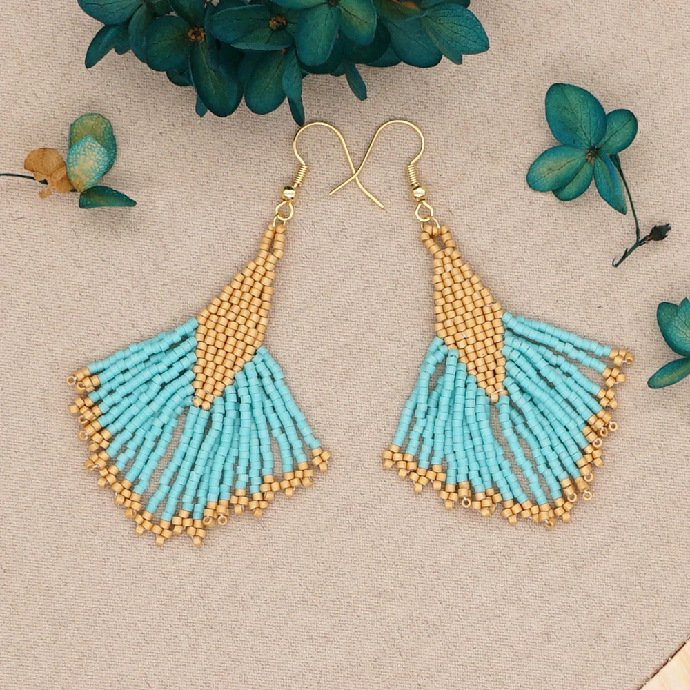 Женские драгоценные серьги Go2boho 2021 Miyuki оригинальные серьги-кисточки ручной