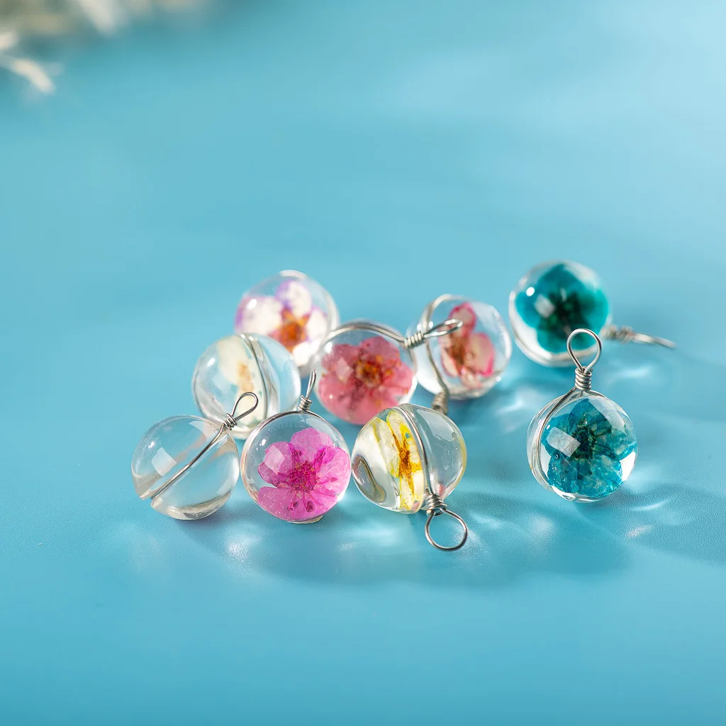 12 #5 шт железная проволока натуральный сушеный цветок со стеклянными бусинами