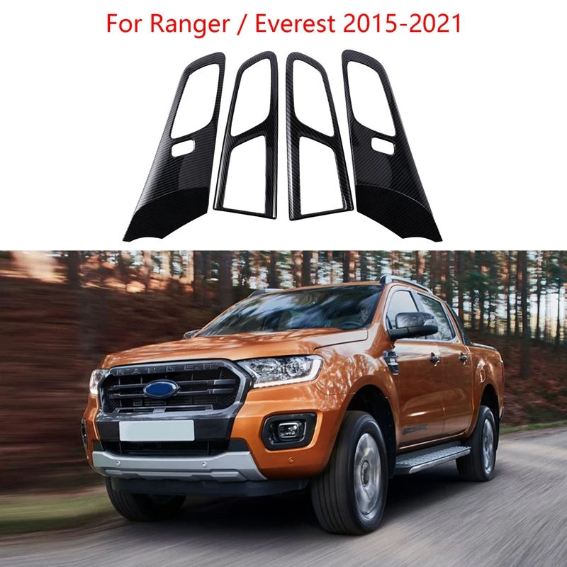 

Карбоновая внутренняя дверная ручка панель полоса рамка обшивка для Ford Ranger / Everest 2015-2021 аксессуары
