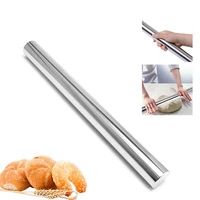 stainless steel rolling pin non stick pastry dough roller bake pizza noodles cookie pie making baking tools kitchen accessories