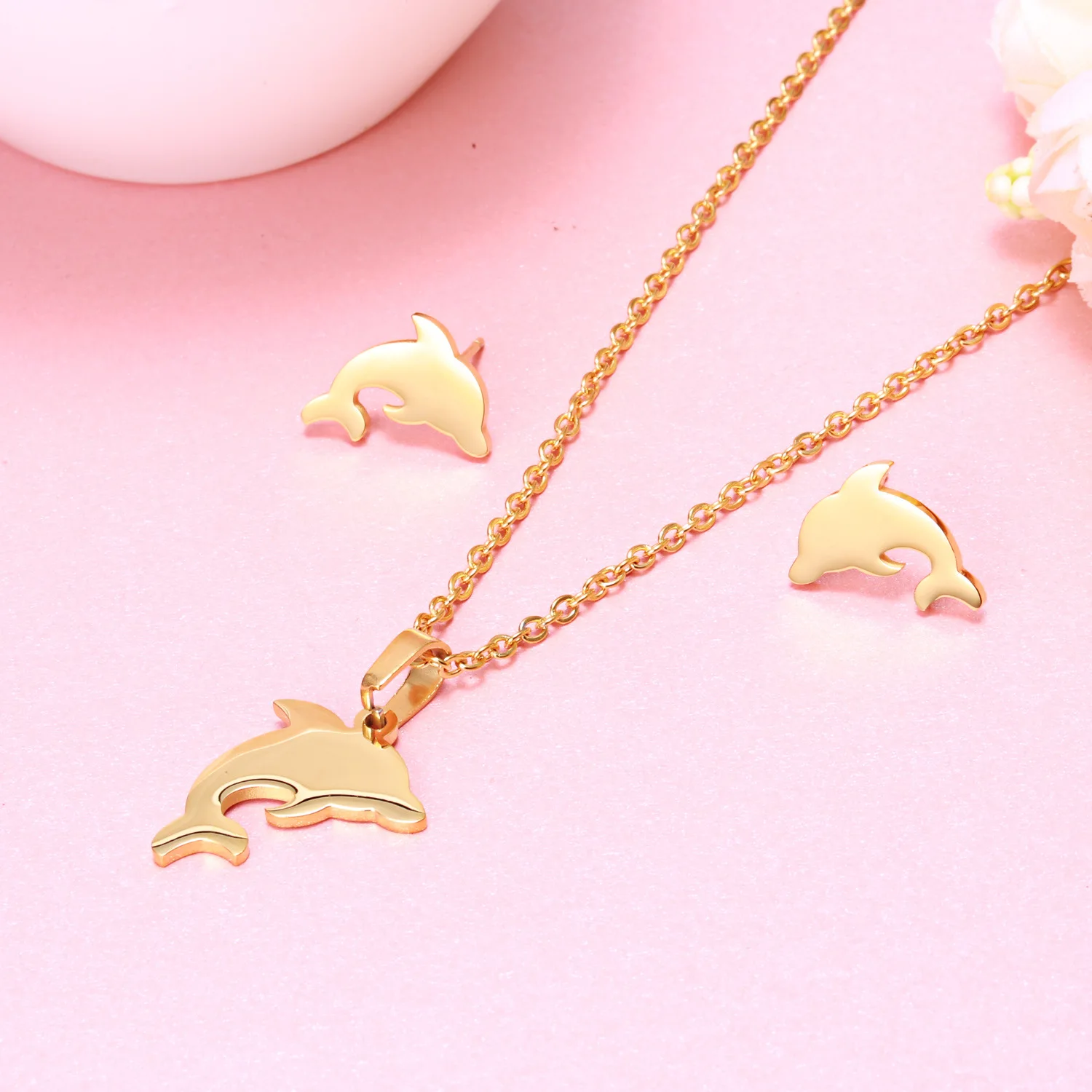 Комплект из колье и серёг нержавеющей стали | Украшения аксессуары