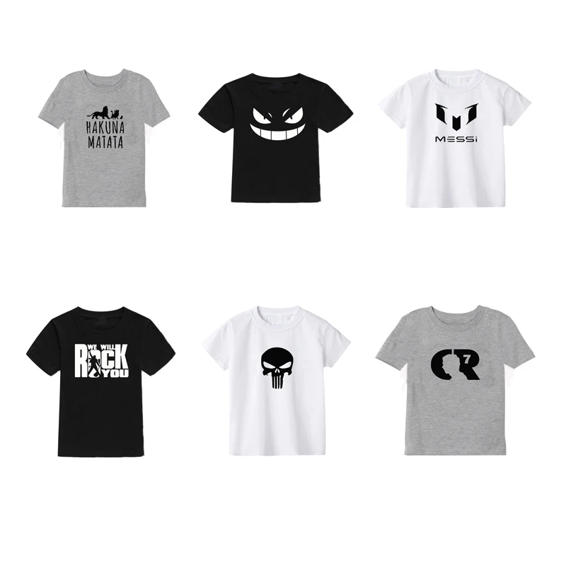 

3colour summer baby boys t shirt girl casual Cool kids clothes Cartoon print Children's T-shirt cotton Short sleeve girls tops