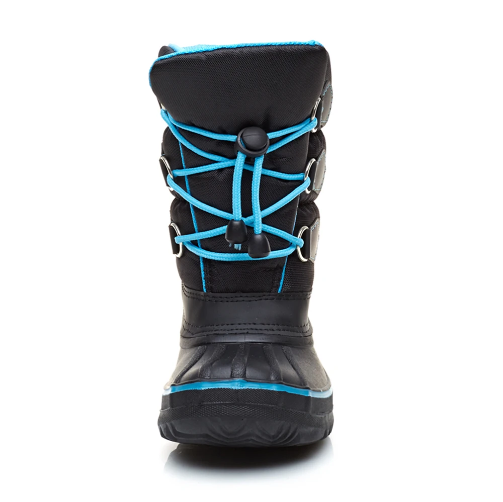 Толстые теплые меховые мягкие ботинки зимние черные до середины икры для малышей