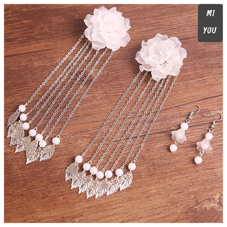 

Multi-Color Optional Cute Five-Piece Flower Costume Tiara Hairpins Ancient Style Step Shaking Tassel Elegant Lady Hairpins