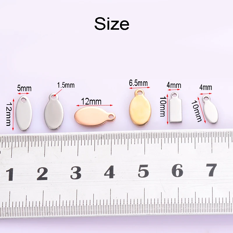 Пустые овальные штампы из нержавеющей стали серебристые/золотистые/розовые для