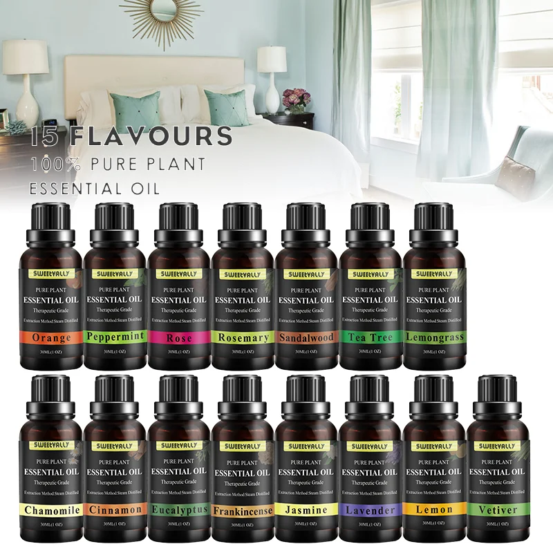 15 ароматов 30 мл эфирное масло для ароматерапии органическое снятия стресса тела