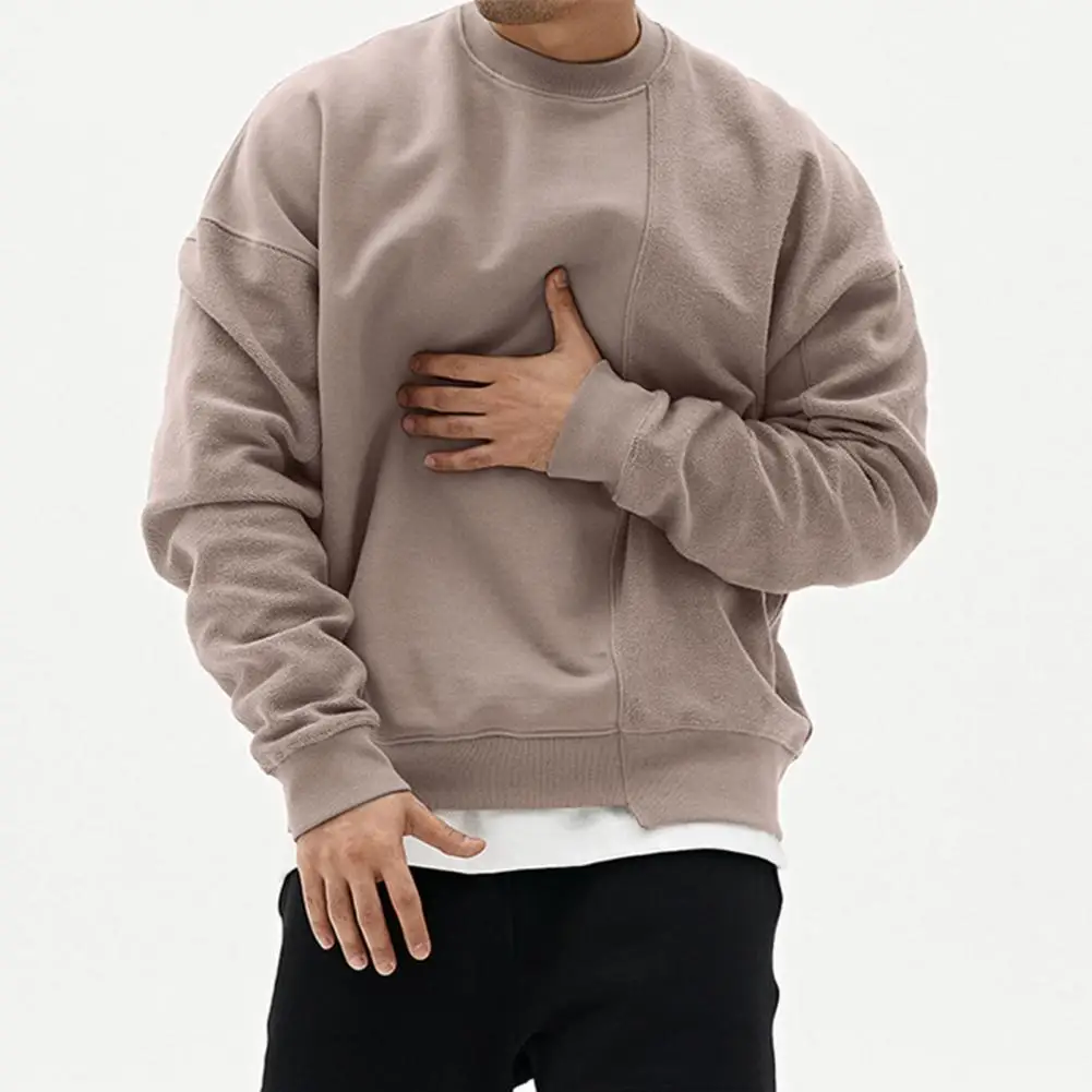 

Men Sweaters Round Neck Long Sleeve Top Machine Wash Fashion Casual Pullovers Male Sweatshirt Autumn Winter