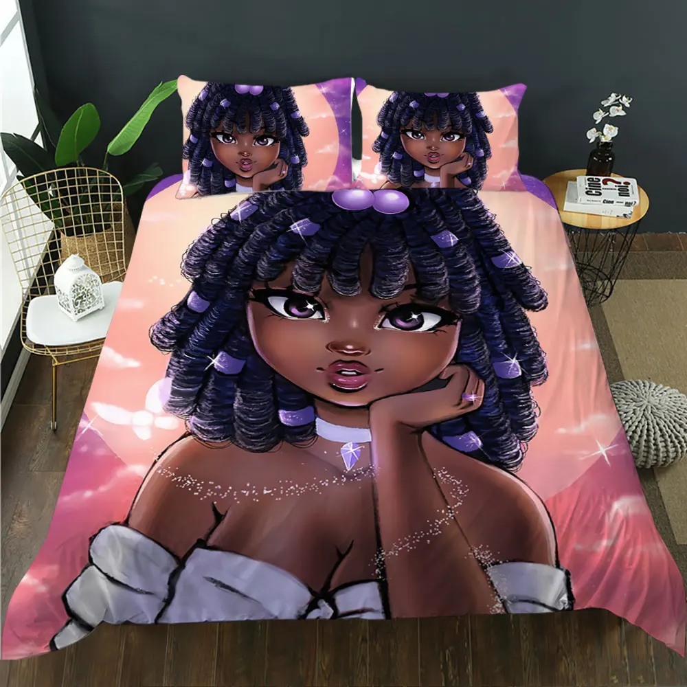 

3D print ballet girls cartoon cute bedding set luxury twin queen king full size bedroom for home kids girls jogo de cama