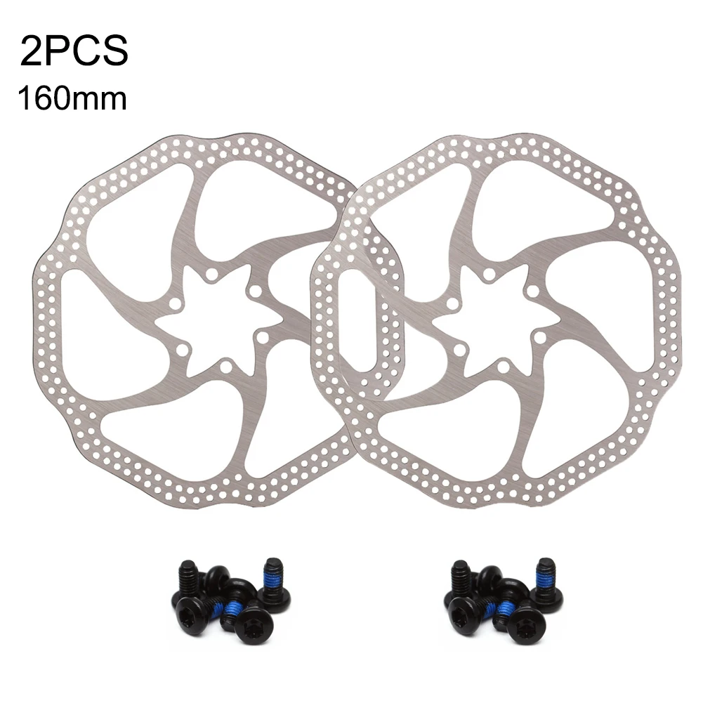 2 шт. 160 мм дисковый тормозной ротор с 6 болтами из нержавеющей стали велосипедные