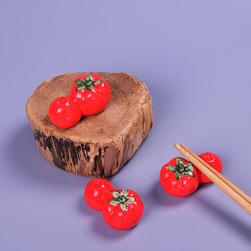 

1pcs/Set Cute Red Watermelon/Tomato Ceramic Decorative Chopsticks Holder Rack Spoon Fork Rest Kitchen Tableware
