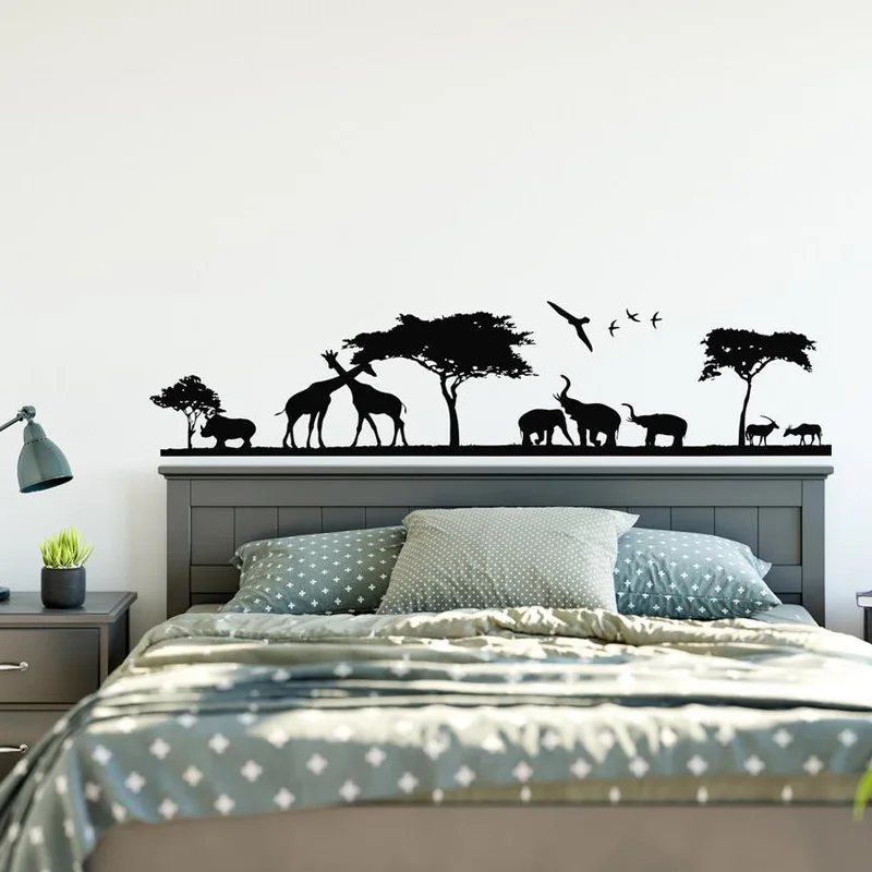 Сафари Настенная Наклейка с животными джунгли настенные наклейки сафари пейзаж