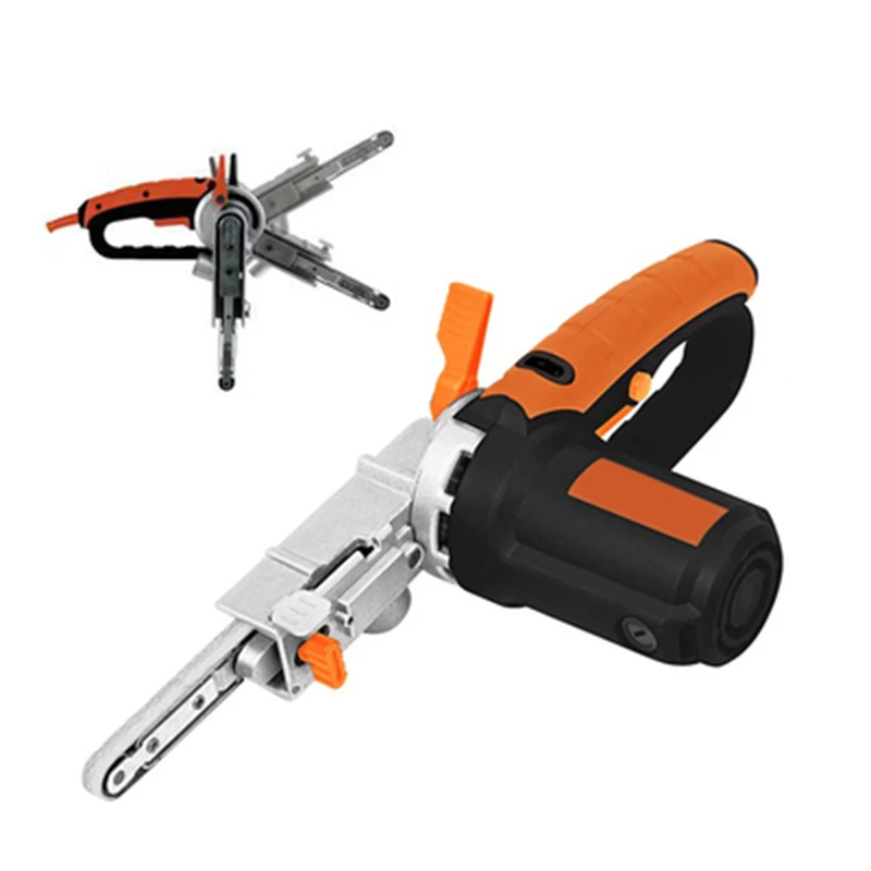 

small household hand-held belt machine Multi-function metal grinding machine speed polishing machine 220V 400W