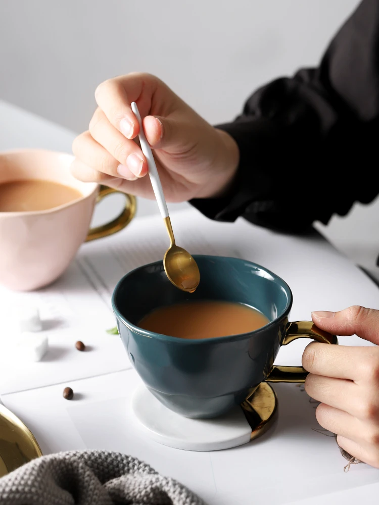 

Simple Colorful Glazed Ceramic Cups Large Nordic Kitchen Breakfast Cup Drinking Coffee Tea Milk Water Mug Gift For Couple Family