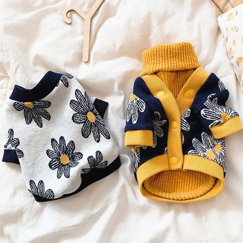 

Вязаный свитер на пуговицах для собак, маленькие щенки шнауцера Бишон, VIP Померанская фотоодежда