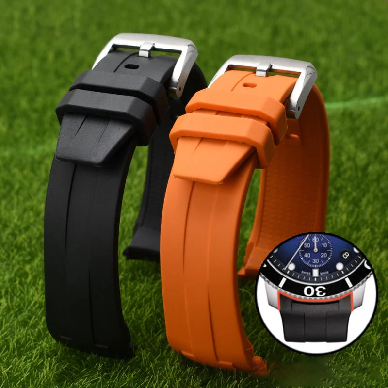 

22mm Silicone Watch Bands For Tissot T120 Seastar T120417A 45.5mm Quartz Dial Rubber Sport Men Watch Strap Watchband Waterproof
