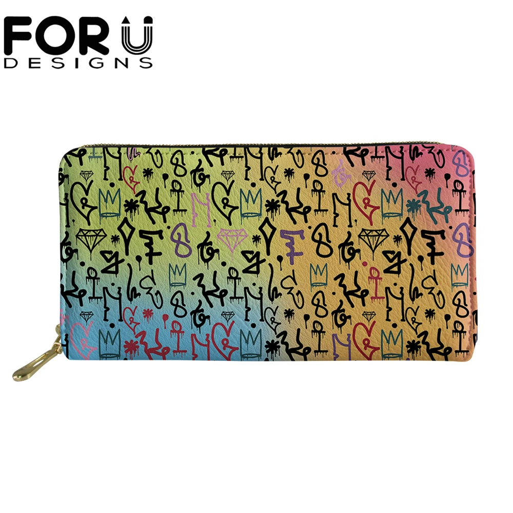 FORUDESIGNS женский кошелек красочный чемодан искусство мягкая кожа дизайнерский