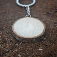round wooden key chain diy promotion wood keychains key tags promotional gifts