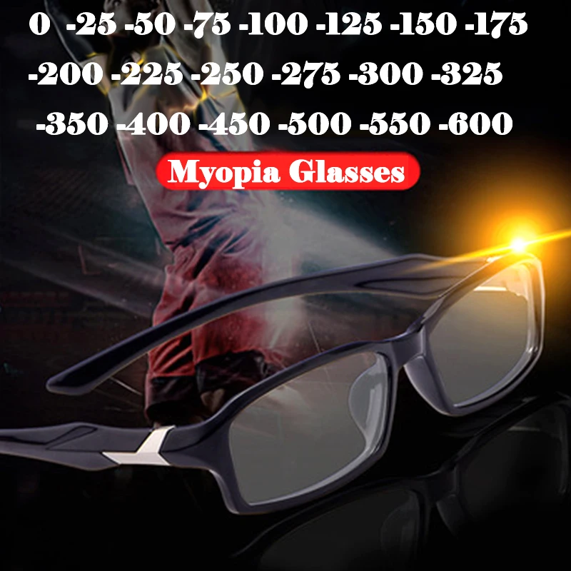 

Anti-slip Sports Myopia Glasses Men High Quality Titanium Nearsighted Glasses Full frame Ultralight Diopter Eyewear -75 125 175