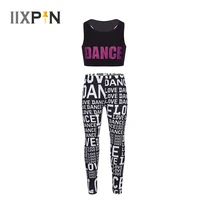 kids girls sportwear outfit crop top sports bra top with pants leggings ballet dance gymnastics costume workout fitness clothes