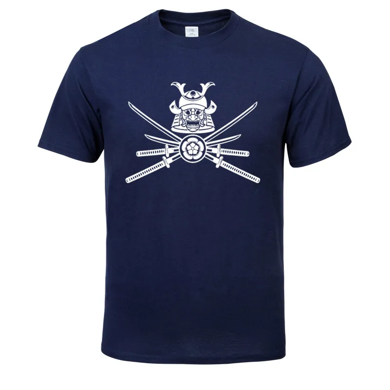 

Japanese Mask Black Samurai Funny Gift Birthday Men T Shirt Print Cotton Short Sleeve T-Shirt