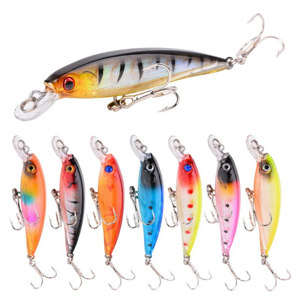 

1PCS Slow Sinking Minnow Fishing Lures 9cm 7.5g Treble Hook 3D Eyes Crankbait Wobbler Artificial Trout Hard Baits Fishing Tackle