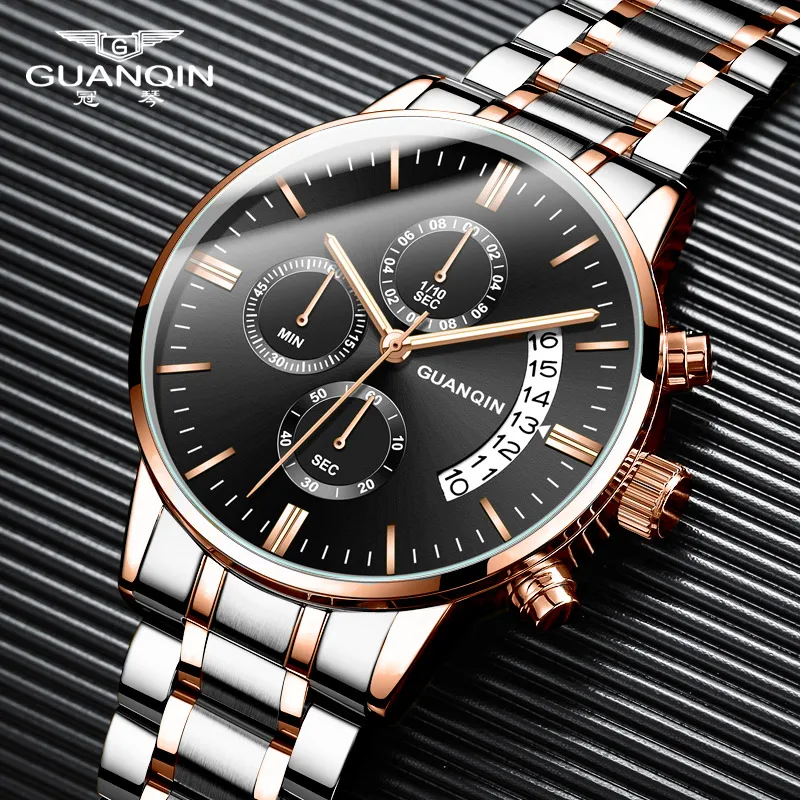 GUANQIN Relogio Masculino мужские часы Роскошные Известный Топ бренд Мужская мода