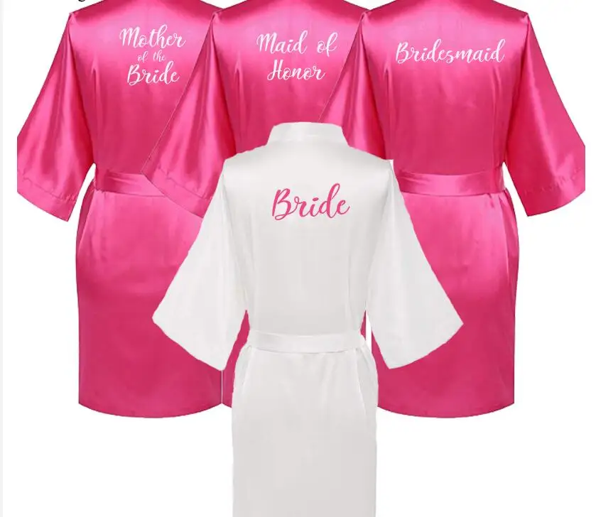 Розовое красное платье Атласный шелковый халат атласный Свадебный невесты