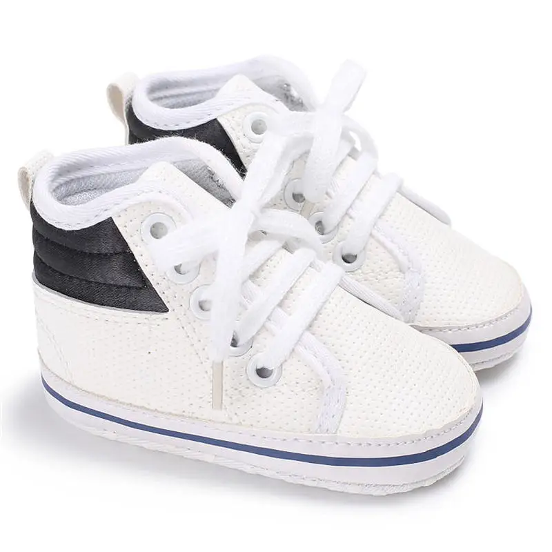 Кроссовки детские из искусственной кожи на шнуровке хлопковые |