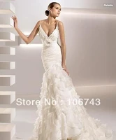 2017 free shipping wrap new style hot sale sexy bride sweet custom size handmade flower tiered bridal mermaid wedding dresses