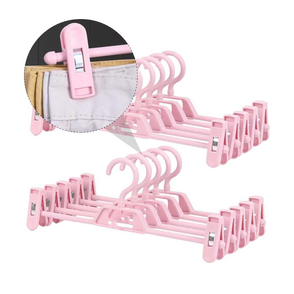 

10Pcs Multi-function Drying Rack Pants Clip Pants Rack Adjustable Clothes Hanger