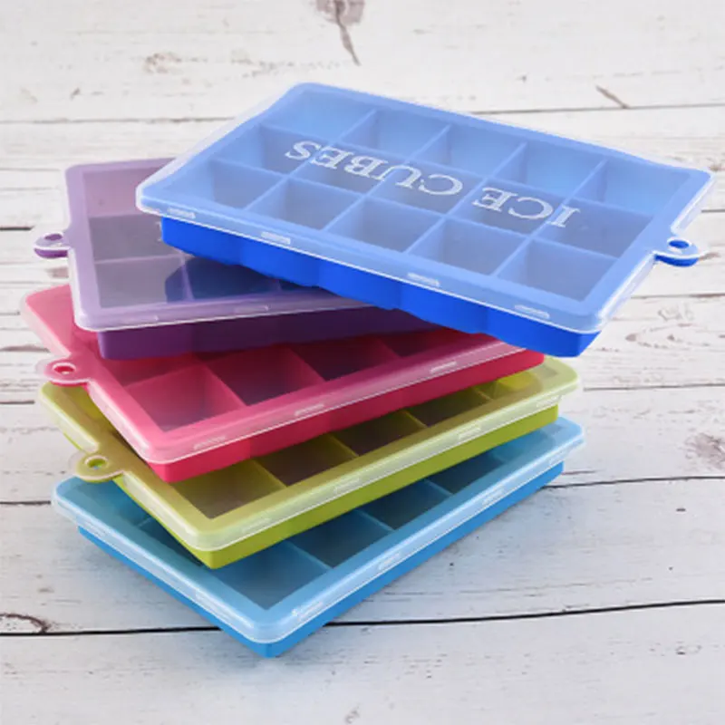Силиконовый чехол с крышкой Lce лоток плесень коробка Форма ледяного ящика