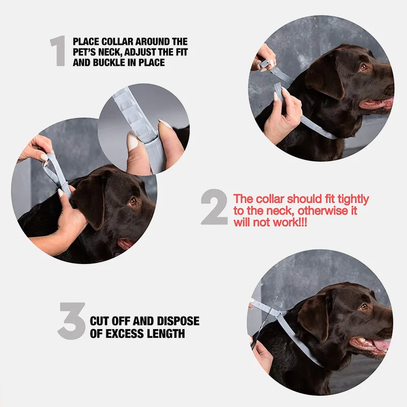 Ошейник для собак и кошек из ТПЭ с защитой от блох насекомых регулируемый ошейник