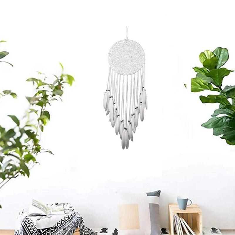 

Handmade Dream Catcher Net with Feathers Wall Hanging Dreamcatcher Craft Gift Christmas Decoration for Home 20X80cm