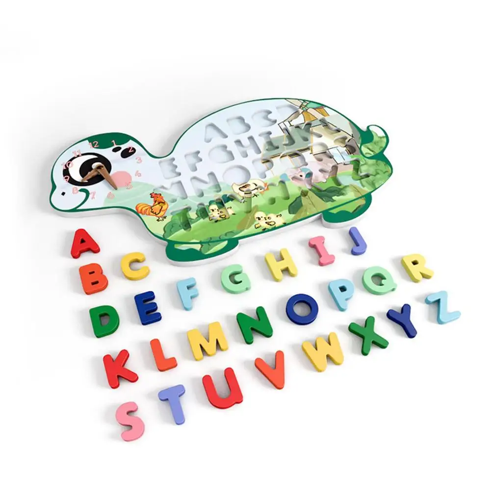 

Educational Toys Time Concept Wooden English Letter Matching Board Kids Letter Cognitive Board Early Education Educational Toys