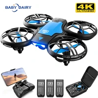baby dairy v8 new mini drone 4k 1080p hd camera wifi fpv air pressure height maintain foldable ufo rc dron toy gift for boys